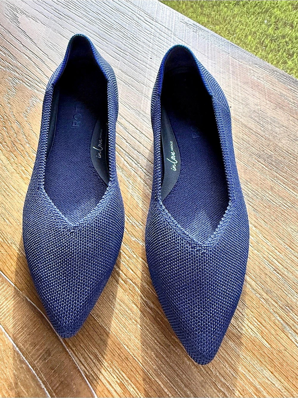 Rothy's The Point Pointed-Toe Flats in Blue US 6.5